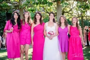 Demoiselles d'honneur et la mariée