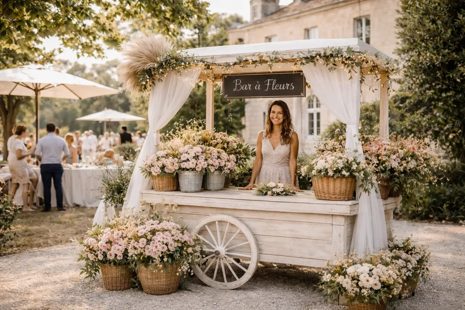 Bar à fleurs mariage